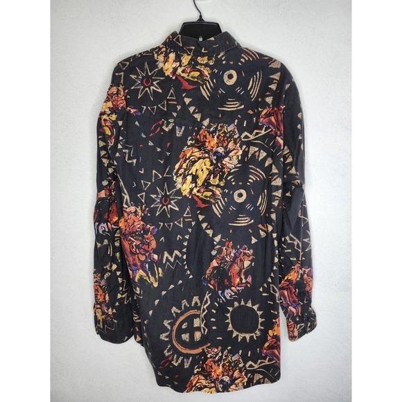 Lone Roo By Roper Men Native American All Over Print Rodeo Western Shirt Size XL - Picture 2 of 12